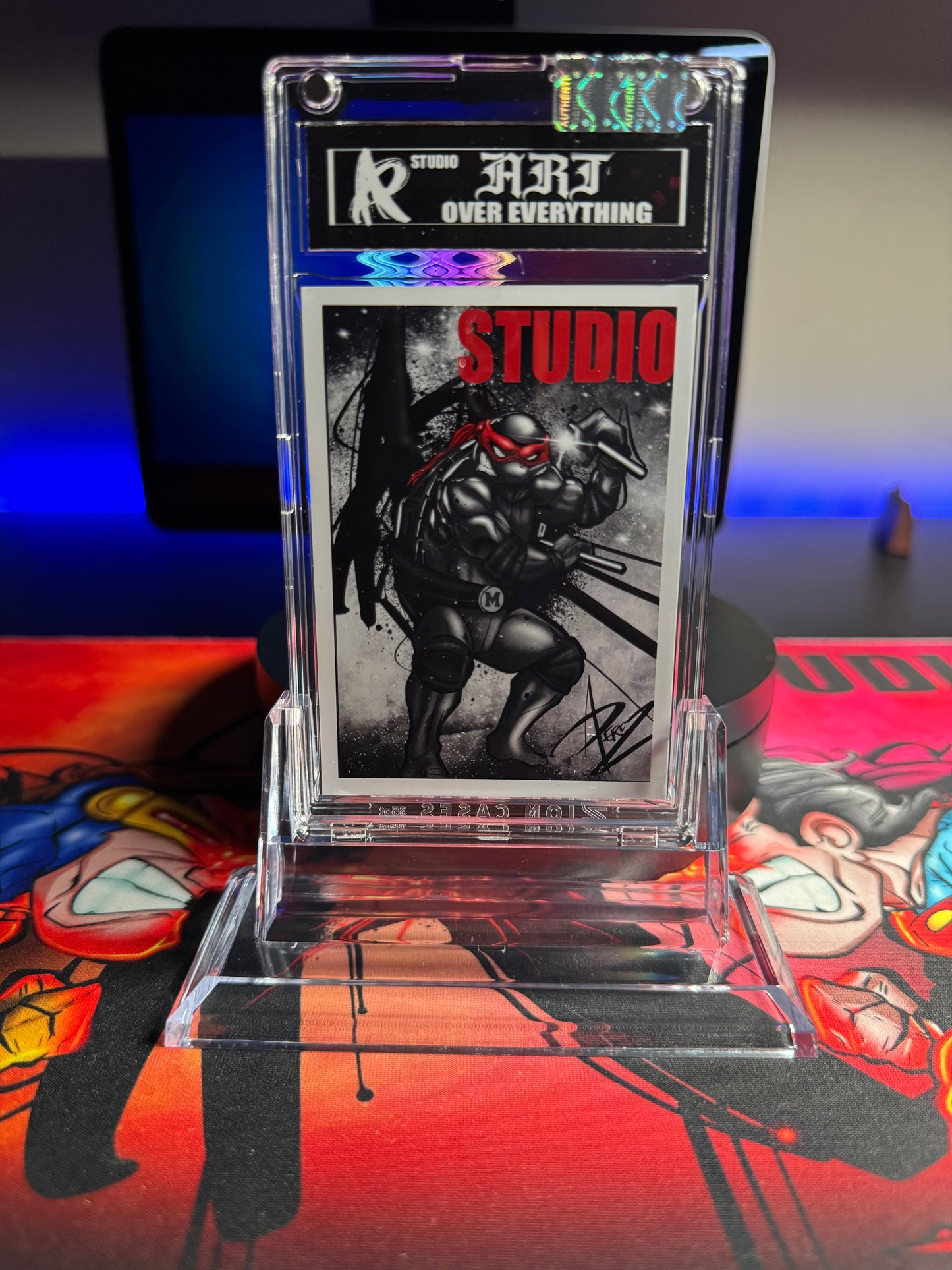TMNT RED BANDANNA/ Mikey : SERIES #2 -HOLOGRAPHIC ART Trading card