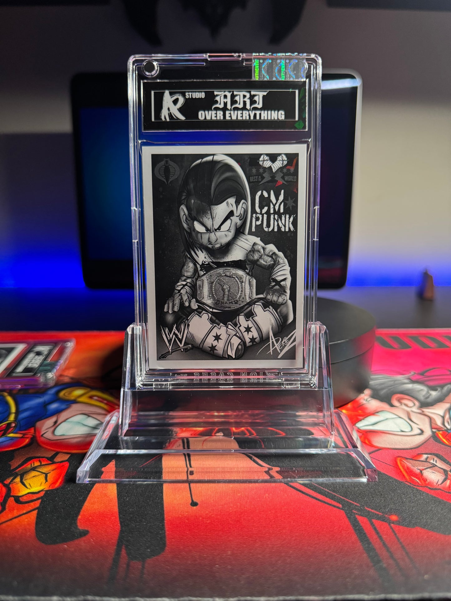 BLK/WHT: WWE CM PUNK Series #2 Holographic ART Card