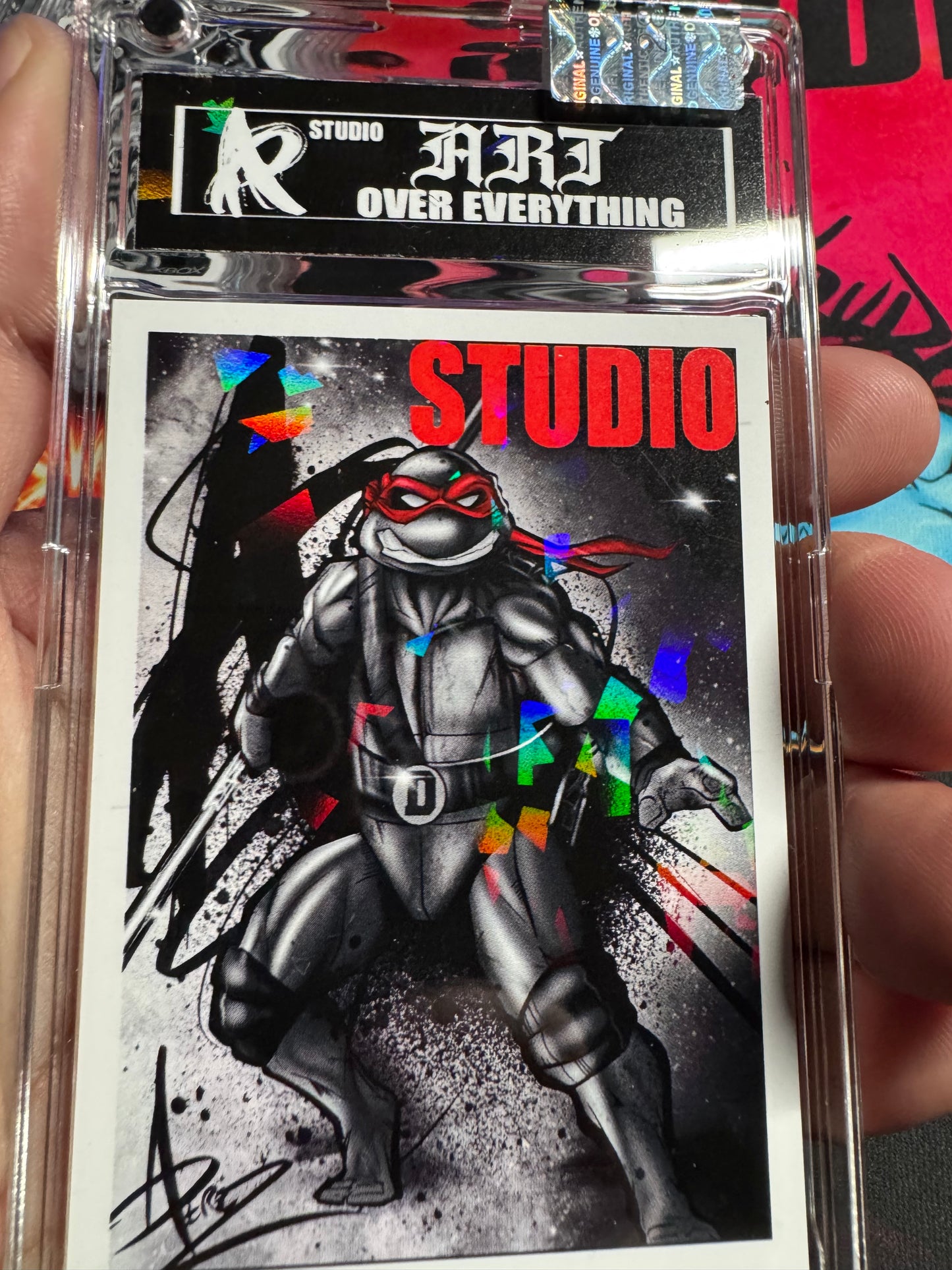 TMNT RED BANDANNA/ Donatello : SERIES #2 -HOLOGRAPHIC ART Trading card