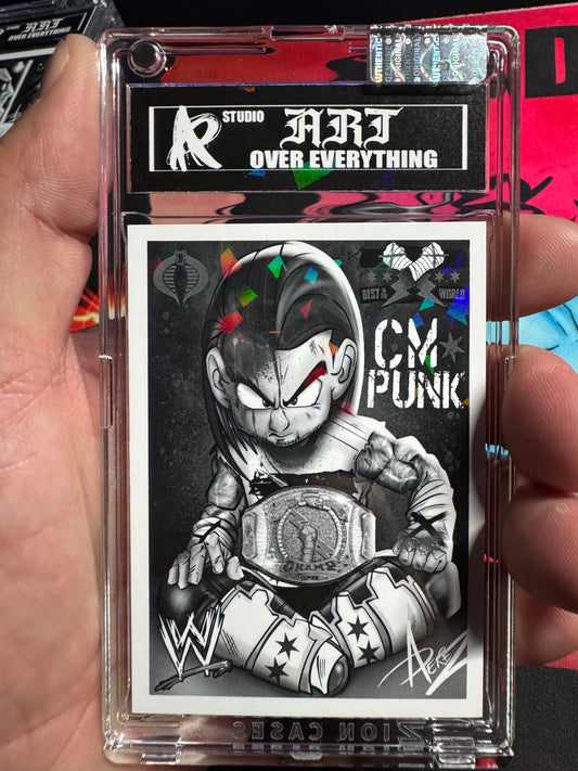 BLK/WHT: WWE CM PUNK Series #2 Holographic ART Card