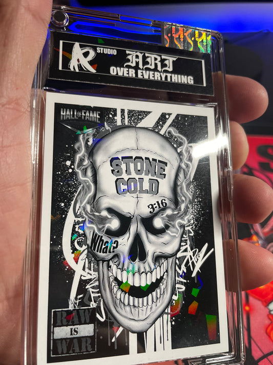 BLK/WHT: WWE SMOKIN SKULL -Series #2 Holographic ART Card
